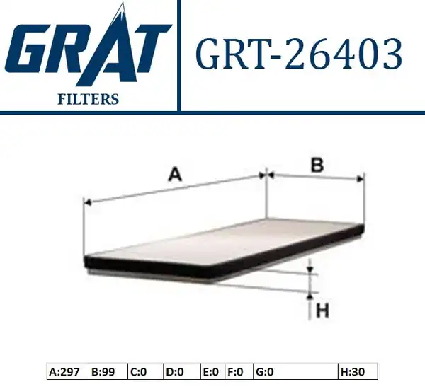 GRAT 26403 | Kabin Filtresi Karbonsuz Audi A6 05 11