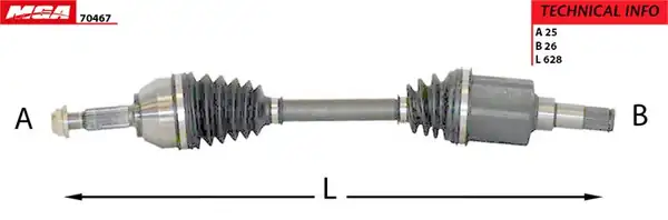 MGA 70467 | Aks Komple Sol Ford Connect 1 8tdci 75 90 110ps 02 13