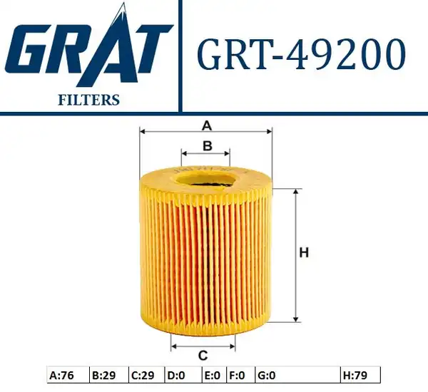 GRAT 49200 | Yağ Filtresi Volvo S40 V40 S60 V70 S70 S80 C70 98 04