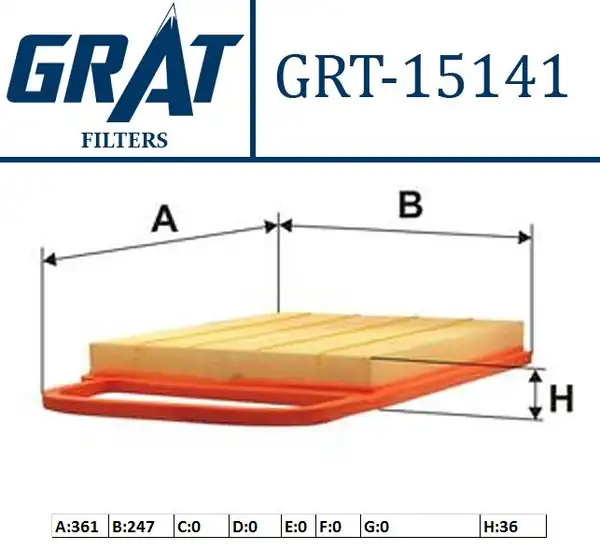 GRAT 15141 | Hava Filtresi Volkswagen Polo 1 2 02 07 Skoda Fabia 1 2 01 07