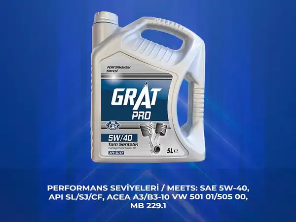 GRAT 605405 | Motor Yağı 5 Litre 5w40 Tam Sentetik Api Sl Cf 4 Adet