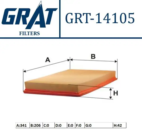 GRAT 14105 | Hava Filtresi Opel Vectra B 1 6 1 8 2 0