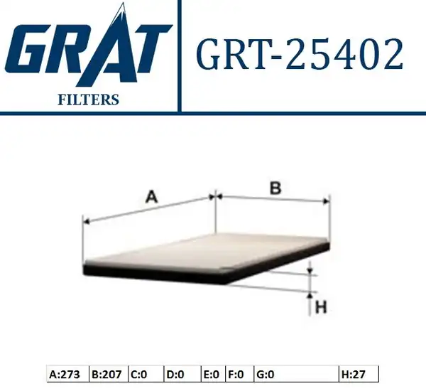 GRAT 25402 | Kabin Filtresi Chevrolet Captiva 2 0d 2006 Opel Antara 2 0cdti 2006