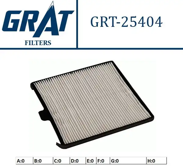 GRAT 25404 | Kabin Filtresi Chevrolet Spark 0 8 1 0 05 Matız 0 8 1 0 95