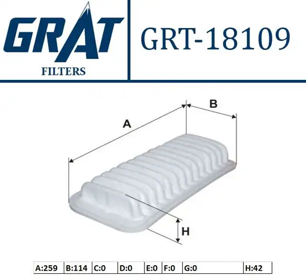 GRAT 18109 | Hava Filtresi Toyota Yaris 99 05 1 0 Peugeot 107 1 0