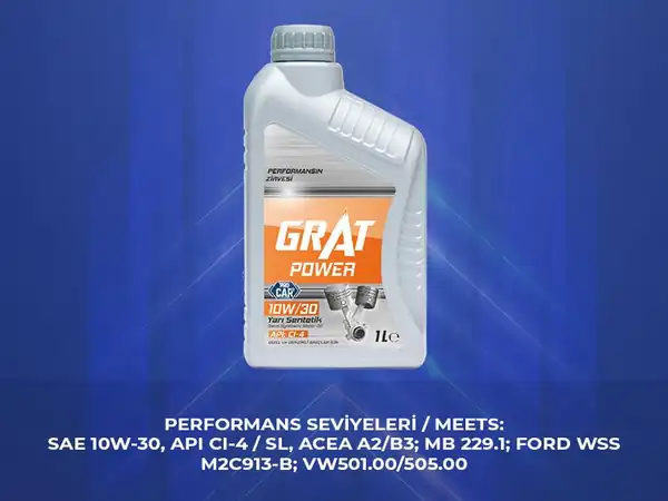 GRAT 610301 | Motor Yağı 1 Litre 10w 30 Yarı Sentetik Ci 4 12 Adet