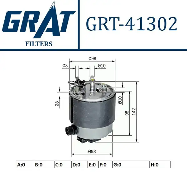 GRAT 41302 | Mazot Filtresi Açık Tip Süngerli Nissan Qashqai 07 11 1 5 dCi Renault Kaleos 2 0 dCi 4 4