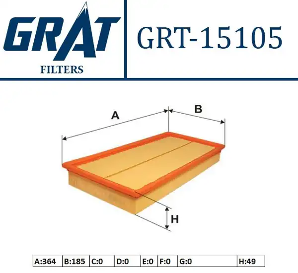 GRAT 15105 | Hava Filtresi VW Golf 98 06 Audi A3 97 03 Seat Leon 00 06 Skoda Octavia 97 11