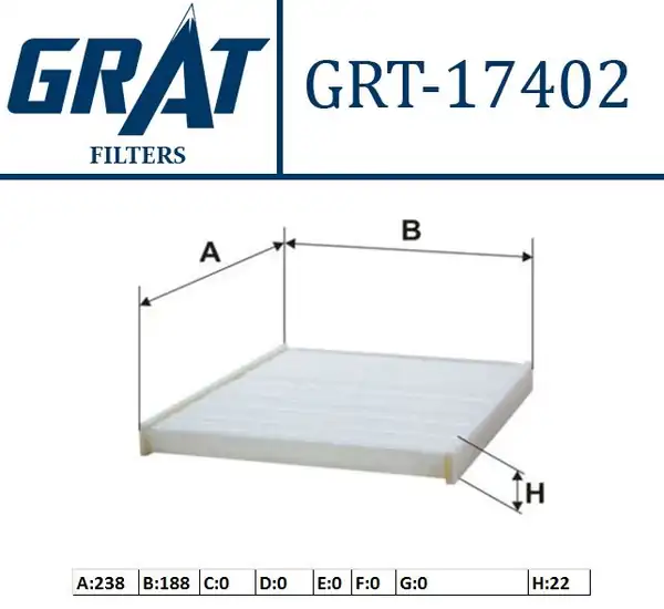 GRAT 17402 | Kabin Filtresi Ford Fiesta 08 B-Max 12 Courier 14 Mazda 2 1 6 Mz C-D 11
