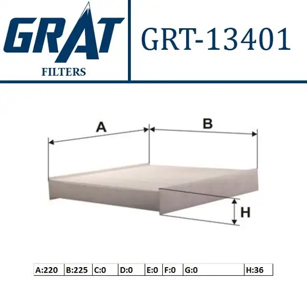 GRAT 13401 | Kabin Filtresi Peugeot Partner Citroen Berlingo Xsara