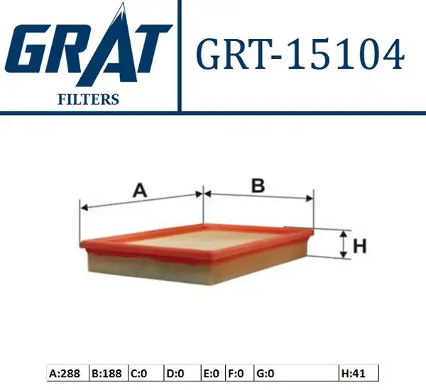 GRAT 15104 | Hava Filtresi VW Golf 98 07 Polo 02 08 Seat Ibiza 02 10 Leon 00 06 Skoda Fabia 00 08
