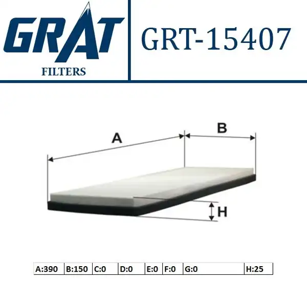 GRAT 15407 | Kabin Filtresi Audi A4 1 6 1 8t 94 00 VW Passat 96 00