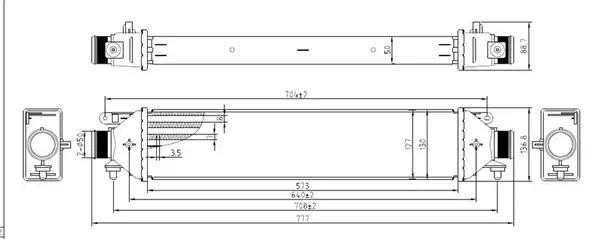 MGA 80465 | Turbo Radyatörü İntercooler Brazing Fiat Doblo 152 263 1 3 Mjt 2010 573 127 8 50