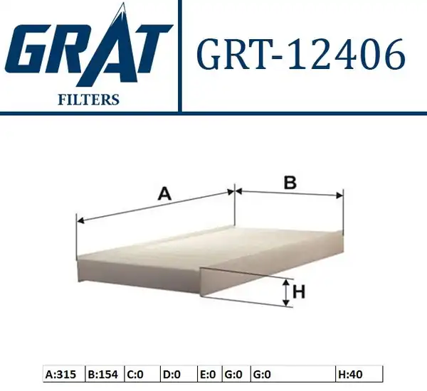GRAT 12406 | Kabin Filtresi Citroen C5 1 6 Hdi 2 0 Hdi 04 Peugeot 407 1 6 Hdi 2 0 Hdi 05 407 Coupe 04
