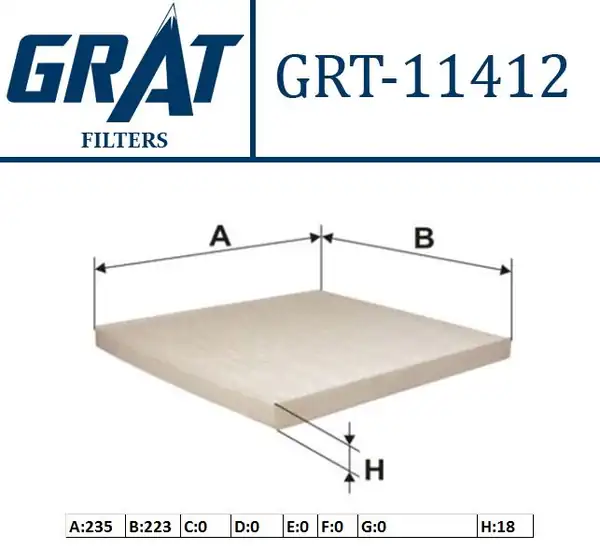 GRAT 11412 | Kabin Filtresi H 18 Renault Megane Scenic 97 99