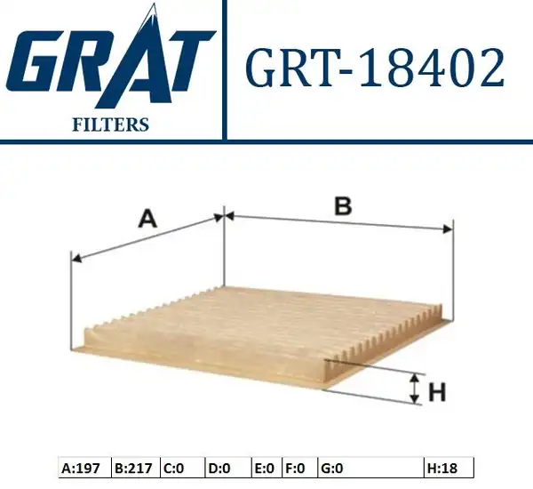 GRAT 18402 | Kabin Filtresi Toyota Yaris 99 05 1 0 Rav4 00 10