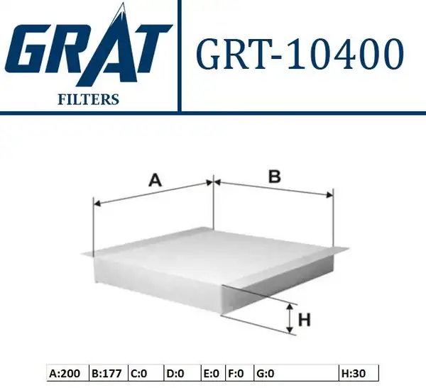 GRAT 10400 | Kabin Filtresi Fiat Doblo Fiorino Linea Egea Citroen Nemo Peugeot Bipper Opel Combo D Suzuki Swift