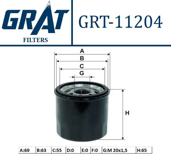 GRAT 11204 | Yağ Filtresi Renault Clio İ II III Kango Express Twingo Modus Sandero 1 2 1 2 16v