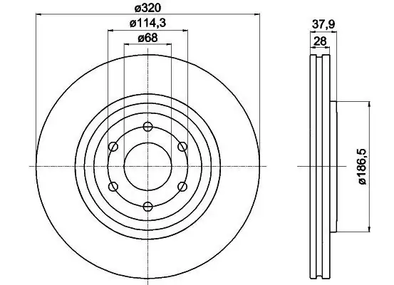 MGA 50340 | Fren Disk Ön Hava Kanallı 320 6 Nissan Navara Partfinder II 05 2 Adet