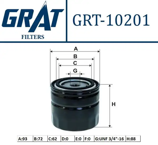 GRAT 10201 | Yağ Filtresi Fiat 131 1300 1600 Edks