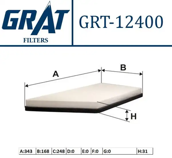 GRAT 12400 | Kabin Filtresi Peugeot 206 1 4 1 6 P206 1 4hdi 70ps 09 206 98 206 09
