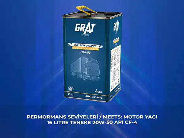 GRAT 6205116 | Motor Yağı 16 Litre Teneke 20w 50 Api Cf 4
