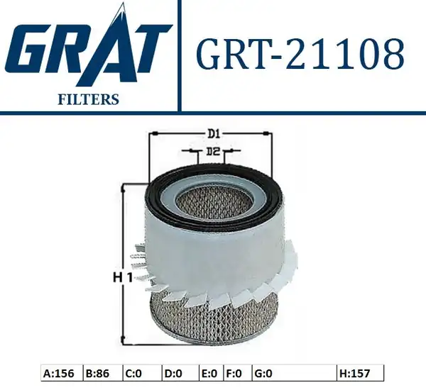 GRAT 21108 | Hava Filtresi Mitsubishi L200 E M Kısa