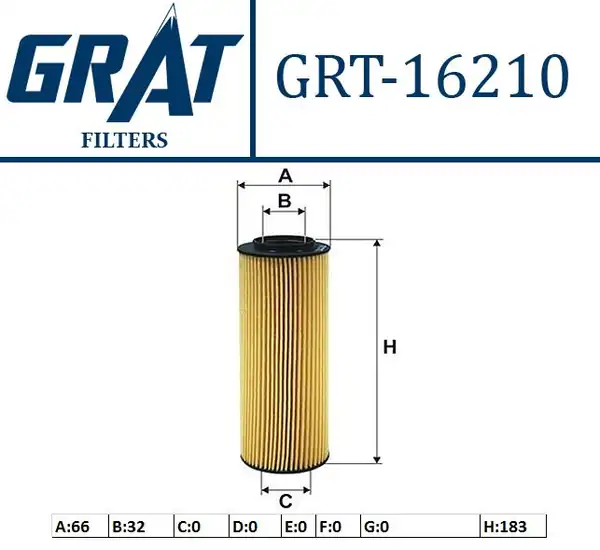 GRAT 16210 | Yağ Filtresi Elaman Tip Hyundai İx55 2011