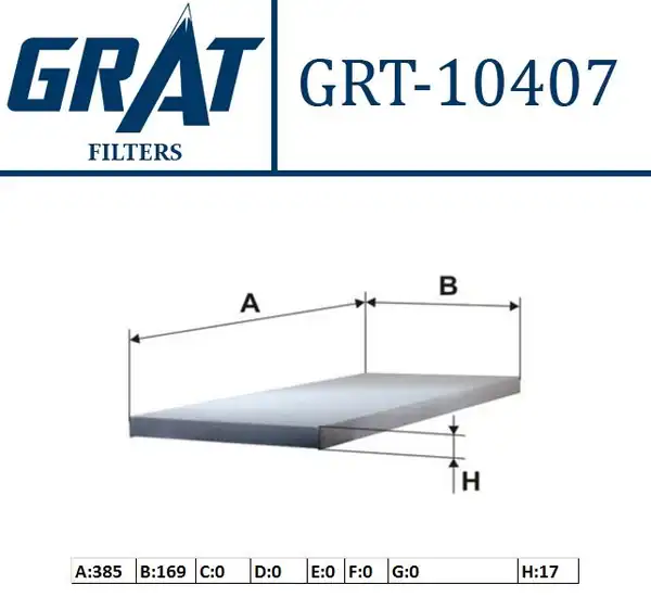 GRAT 10407 | Kabin Filtresi Fiat Tempra 1 6 90 96 Alfa Romeo 145 1 4ie 1 6ie 2 0 16v 1 9 JTD 94 01 146 94 01