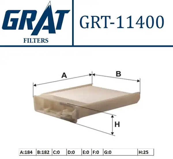 GRAT 11400 | Kabin Filtresi Renault Clio III Modus Nissan Note Micra Dacia Duster