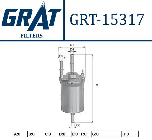 GRAT 15317 | Yakıt Filtresi 4 Bar VW Golf Polo Audi A3 Seat Ibiza Skoda Fabia