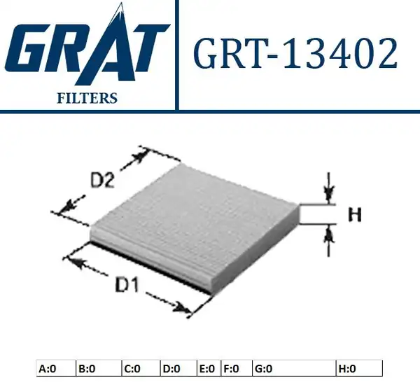 GRAT 13402 | Kabin Filtresi Citroen C5 1 6 Hdi 2 0 Hdi 08 C6 Peugeot 407 05