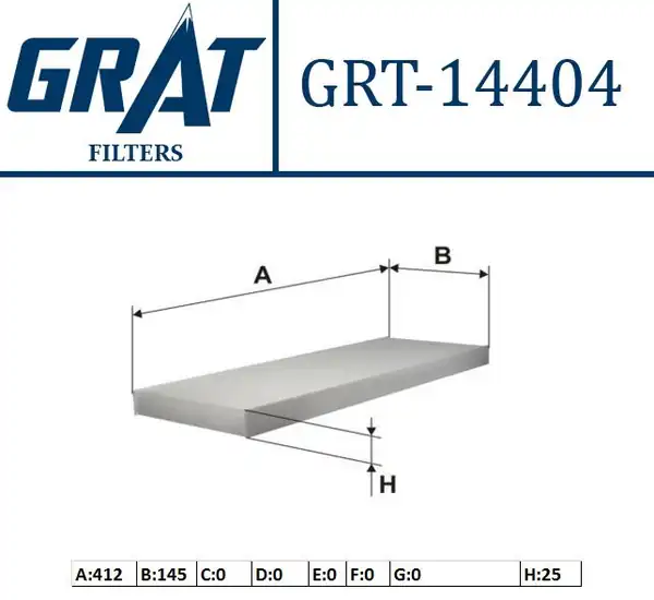 GRAT 14404 | Kabin Filtresi Opel Vectra B