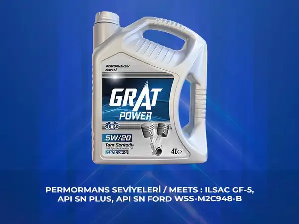 GRAT 605204 | Motor Yağı 4 Litre 5w20 Tam Sentetik İlsac Gf 5 4 Adet