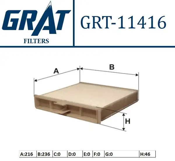 GRAT 11416 | Kabin Filtresi Renault Scenic II 1 4 1 6 1 6 16v 2 0 16v 1 5 dCi 1 9dci 2 0 dCi