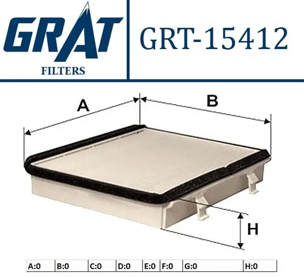 GRAT 15412 | Kabin Filtresi VW Golf İ II 86 90 Jetta II 84 91 Seat Toledo İ 91 99