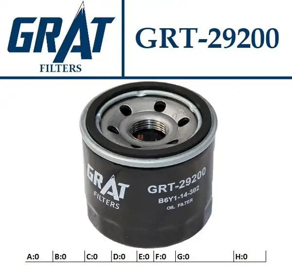 GRAT 29200 | Yağ Filtresi Mazda 323 90 02 626 88 02 Cx5 Prıde Rio Juke 10 Micra Qashqai 07