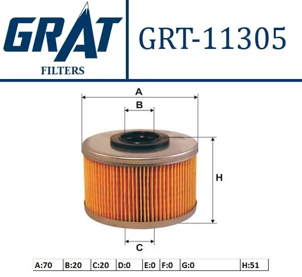 GRAT 11305 | Mazot Filtresi Kangoo 1 9 F8q Megane İ 1 9 F9q Dacia Pick Up 1 9 F8q