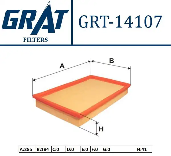 GRAT 14107 | Hava Filtresi Opel Vectra A 1 6 1 8 S 2 0 2 0 İ