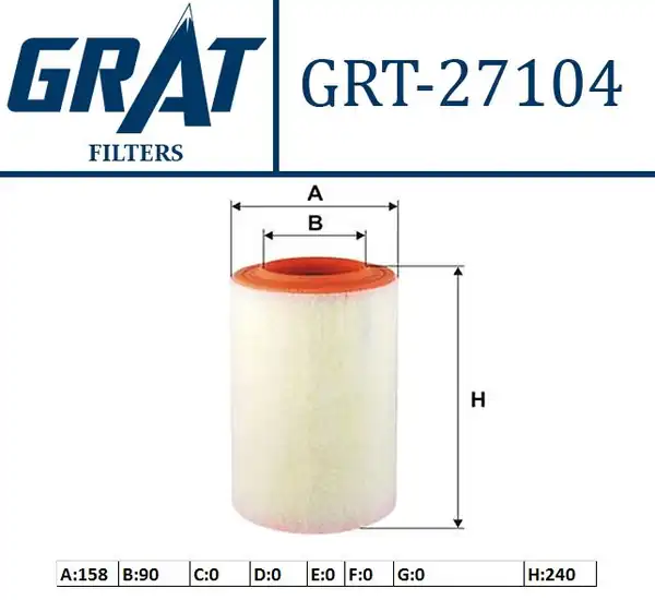 GRAT 27104 | Hava Filtresi Alfa Giulietta 1 4tb 2010