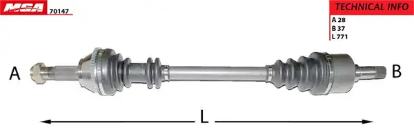 MGA 70147 | Aks Sol ABS li 54d 14q Peugeot Boxer Citroen Jumper Fiat Ducato 14q Ml5 Şanz.