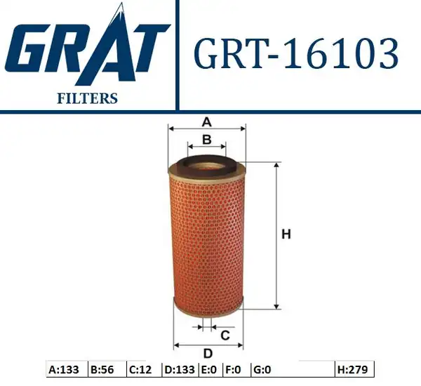 GRAT 16103 | Hava Filtresi Pervanesiz Hyundai H100 Mınubus Mitsubishi L300