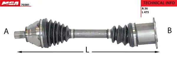 MGA 70381 | Aks Komple Sol VW Passat 2 0 TDI Bkp Otomatik Caddy 1 9 Bls Jetta 1 9 TDI BXE 6 Vites Otomatik