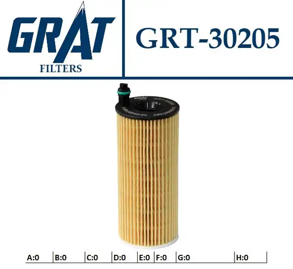 GRAT 30205 | Yağ Filtresi Bmw N47n N47s1 N57n N57z Toyota Avensis 1 6 2 0 D4d 15