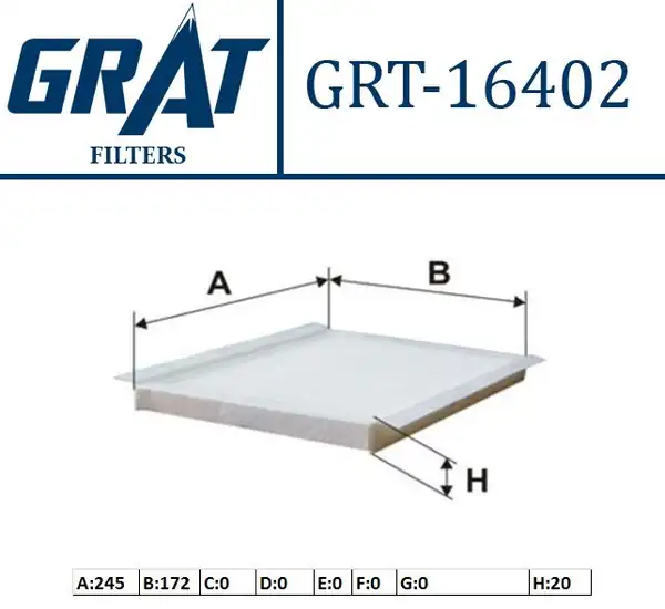GRAT 16402 | Kabin Filtresi Hyundai İ30 08 11 Kia Ceed 06 11