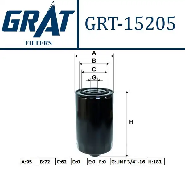 GRAT 15205 | Yağ Filtresi VW Transporter Lt28 35 92 96 T4 96