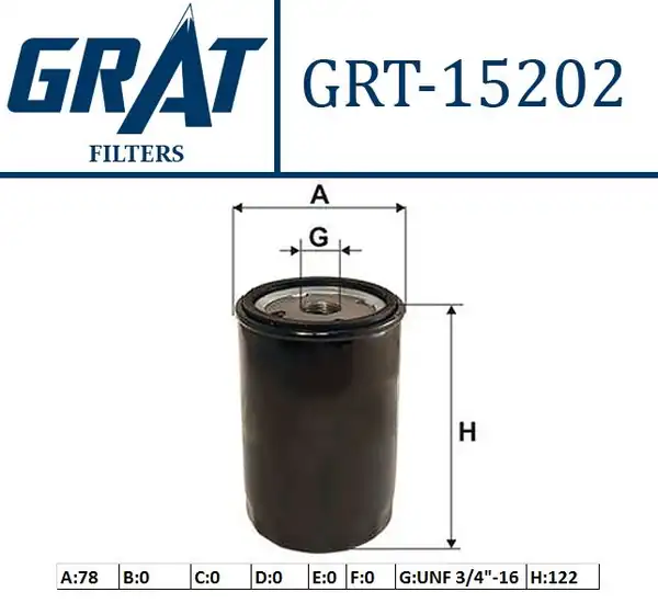 GRAT 15202 | Yağ Filtresi VW Caddy Golf Jetta Passat Polo Bora T5 Lt28 35 Lt40 55 Seat Ibiza Leon Toledo