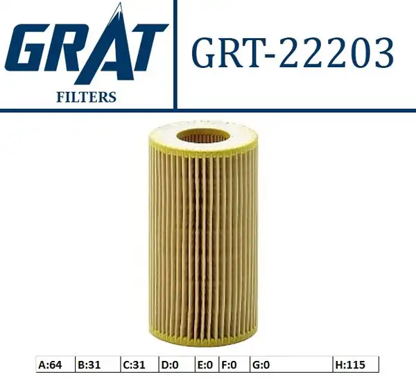 GRAT 22203 | Yağ Filtresi Mercedes Om611 642 646 M112 113 272
