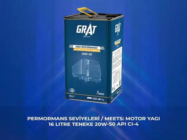 GRAT 6205016 | Motor Yağı 16 Litre Teneke 20w 50 Api Ci 4