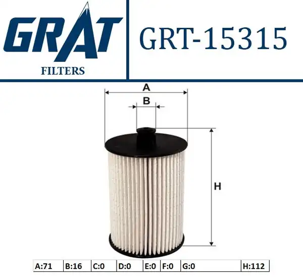 GRAT 15315 | Yakıt Filtresi VW Lt35 Lt46 2 8 TDI Bcq Auh 01 97 07